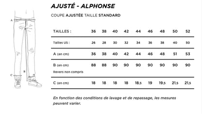 Jean droit ajusté Noir - Alphonse