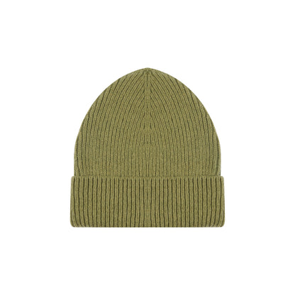 Bonnet Vert Kaki en Laine Côtelé