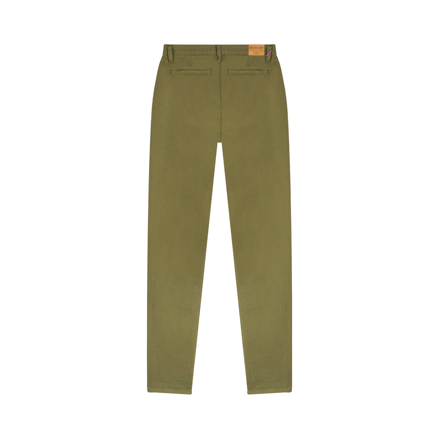 Chino femme ajusté taille haute Vert Kaki - Léonie