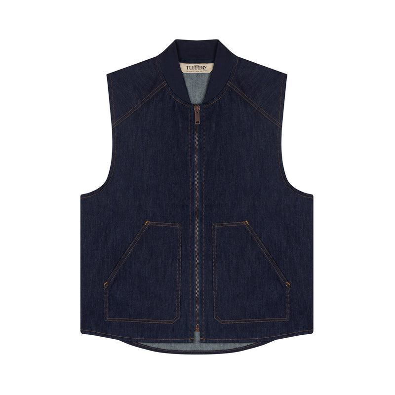 Gilet sans manches en jean brut