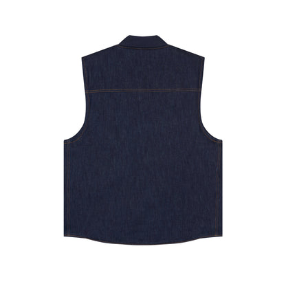 Gilet sans manches en jean brut doublé laine