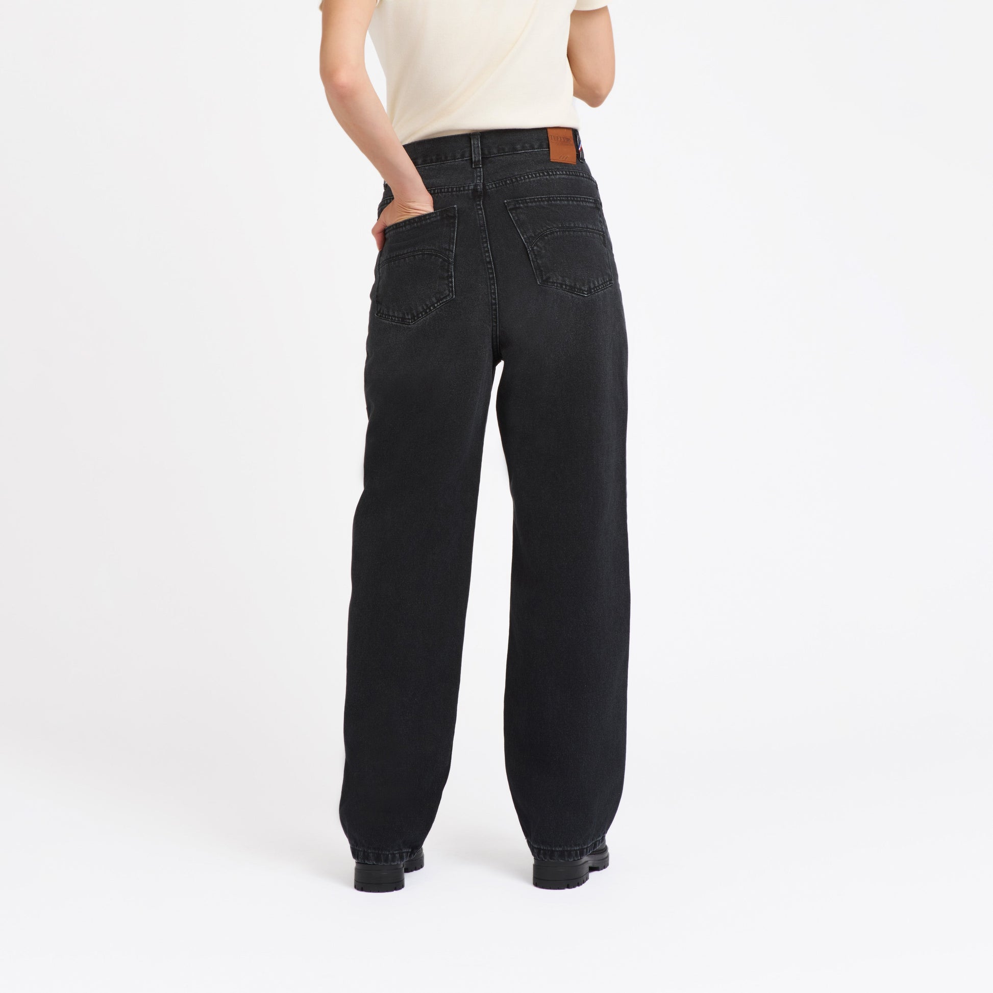 Jean femme baggy Noir Délavé - Gaspard