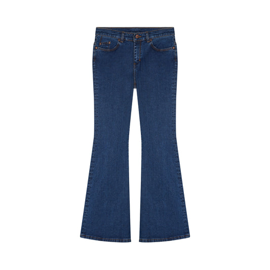 Jean femme flare taille semi-haute Stonewashed - Margot