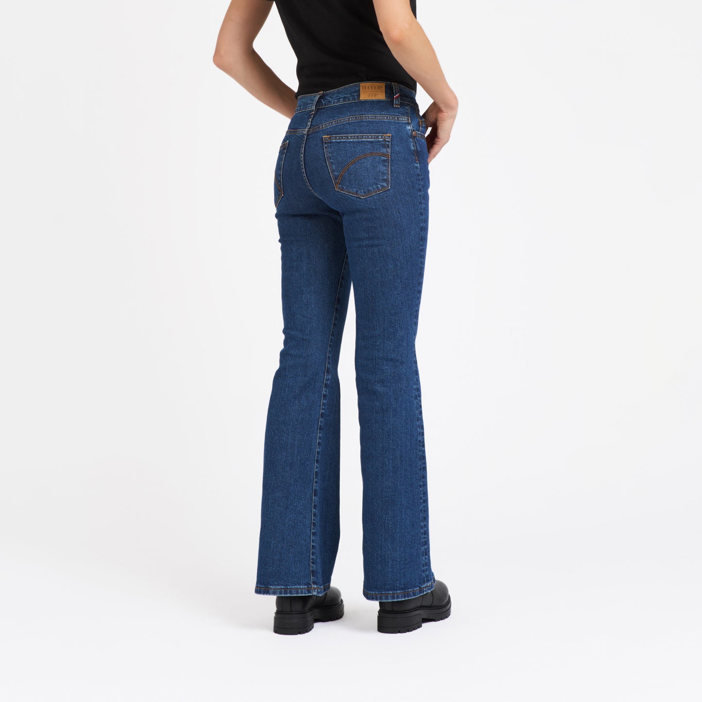 Jean femme flare taille semi-haute Stonewashed - Margot