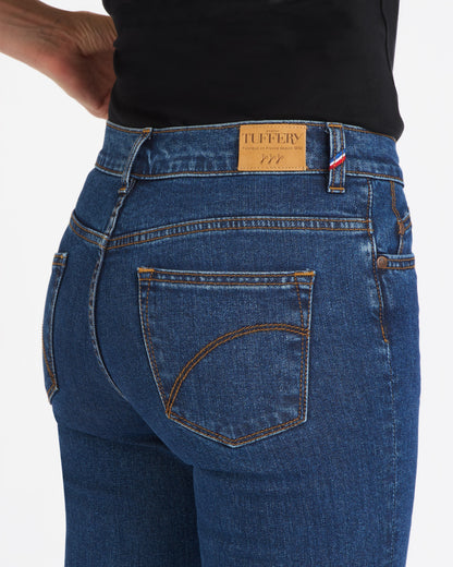 Jean femme flare taille semi-haute Stonewashed - Margot