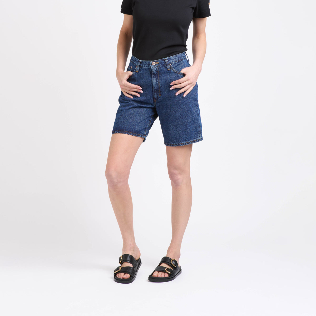 Short femme taille haute en jean Stonewashed - Aimé