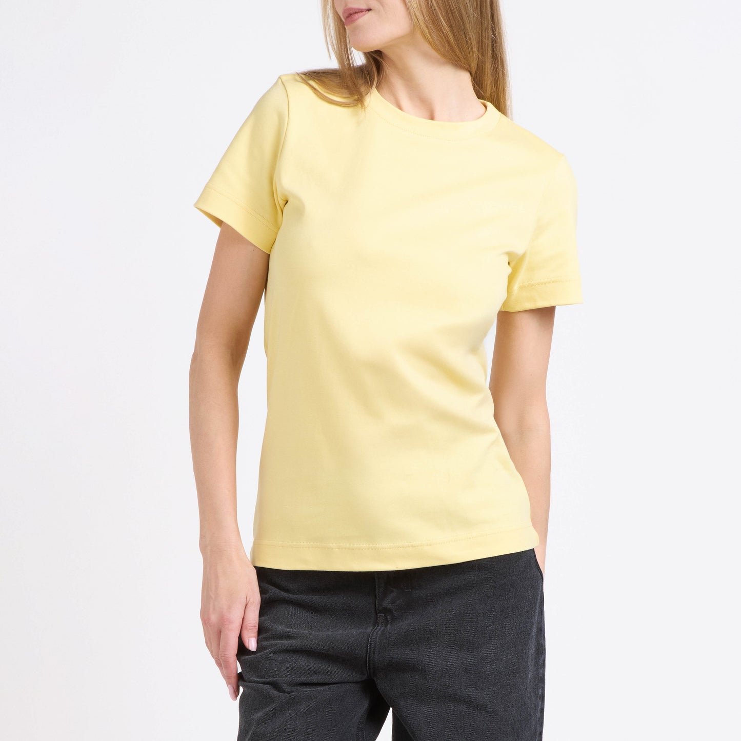 T-shirt femme 100% Coton Bio Jaune Clair