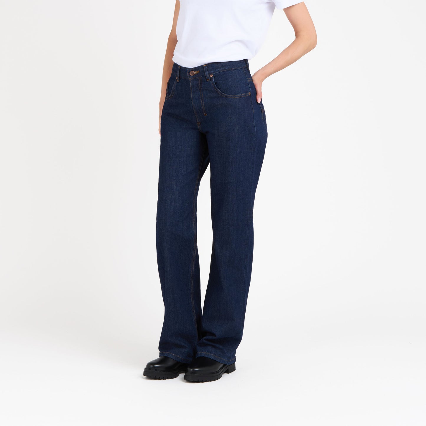 Jean femme large taille haute brut - Désiré