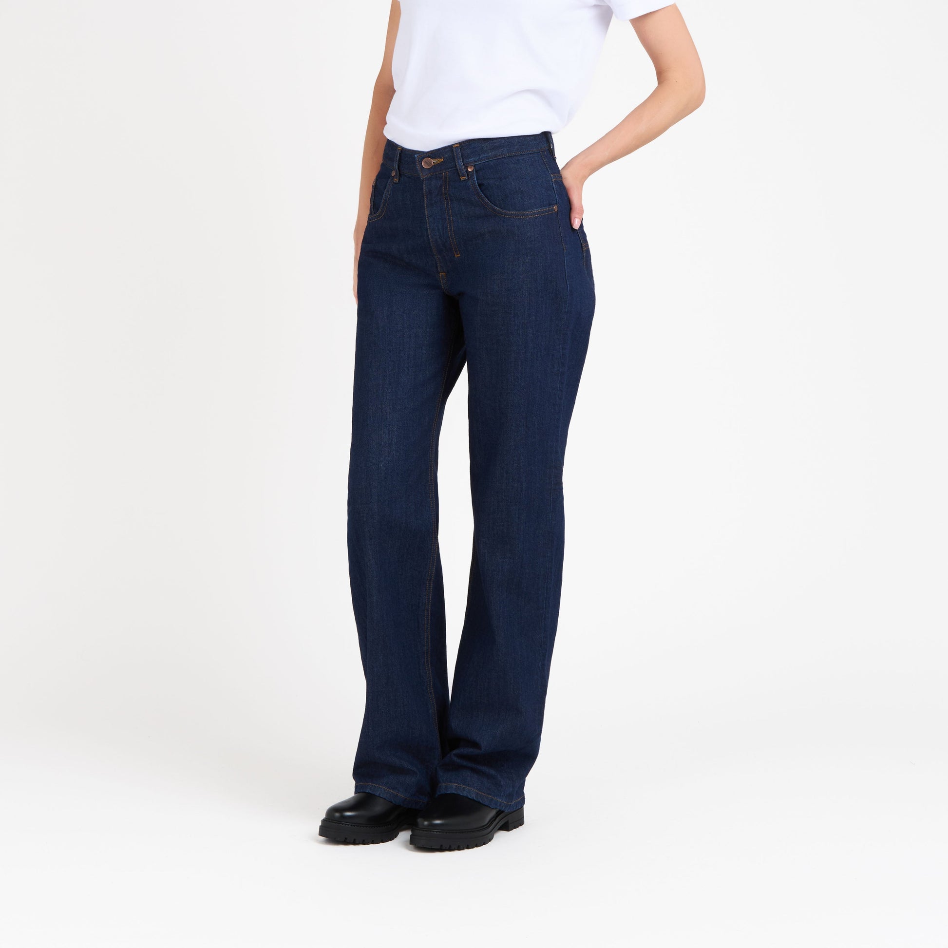 Jean femme large taille haute brut - Désiré