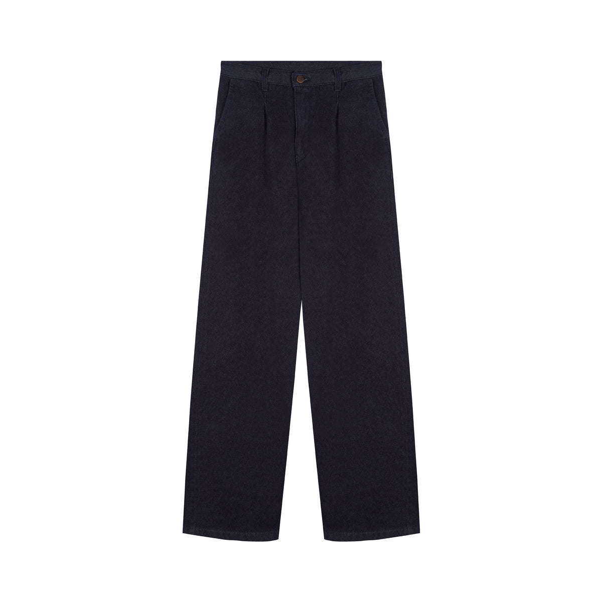 Pantalon femme large taille haute en laine mérinos française - Gabi
