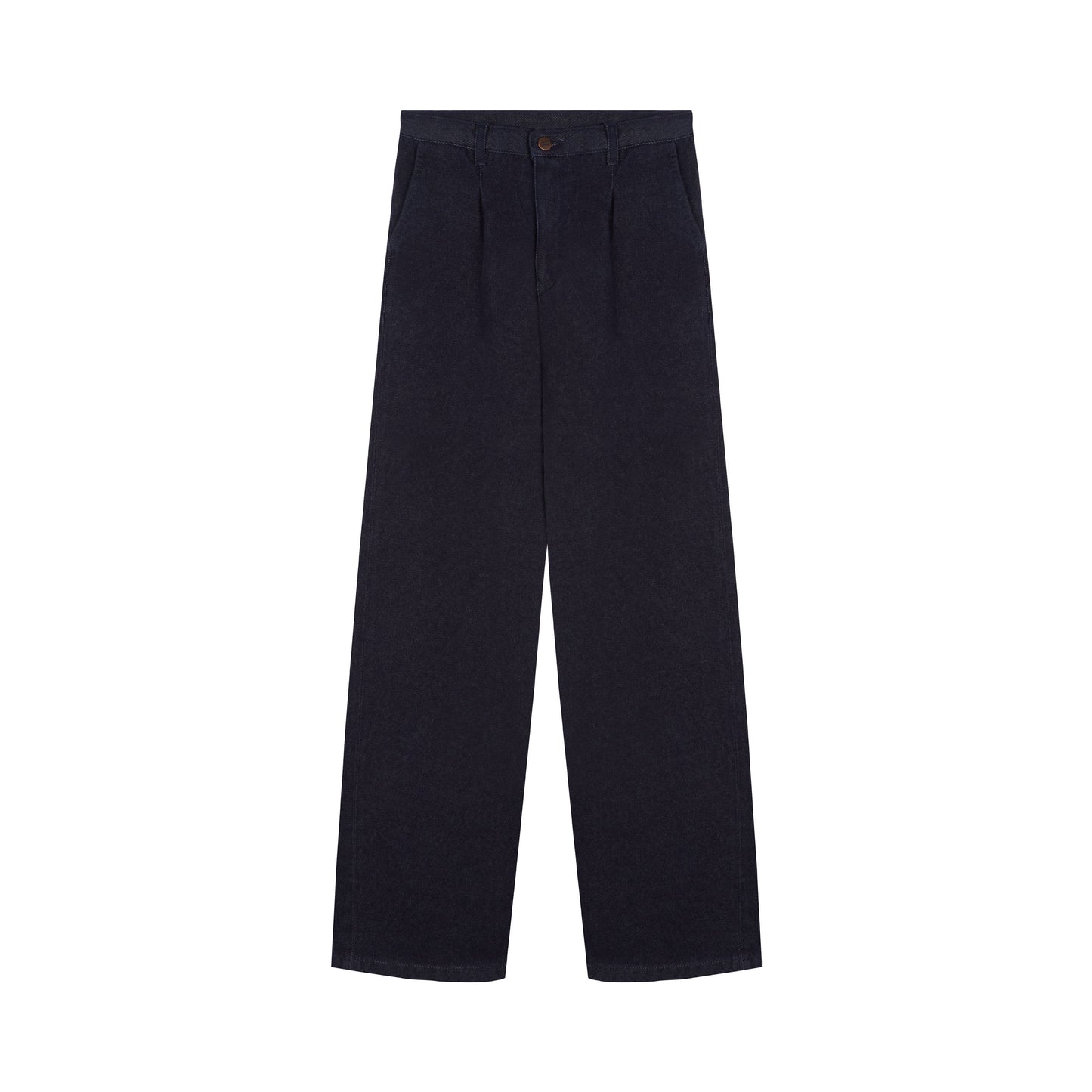 Pantalon femme large taille haute en laine mérinos française - Gabi