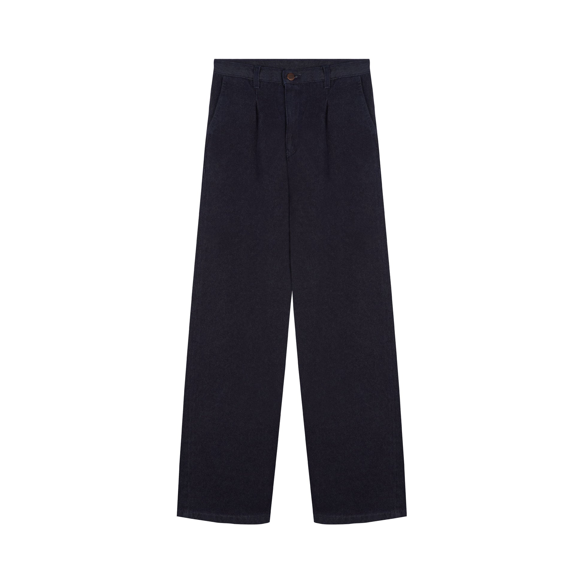 Pantalon femme large taille haute en laine mérinos française - Gabi