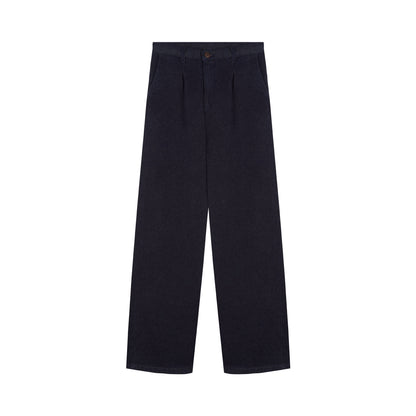 Pantalon femme large taille haute en laine mérinos française - Gabi