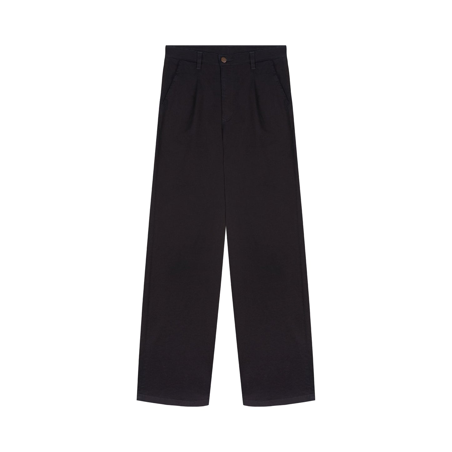 Pantalon femme large taille haute en soie - Gabi