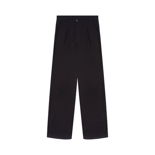 Pantalon femme large taille haute en soie - Gabi