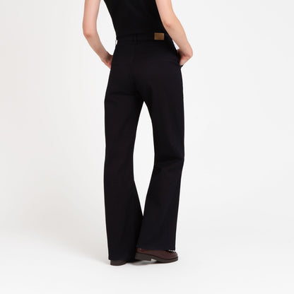 Pantalon femme large taille haute en soie - Gabi
