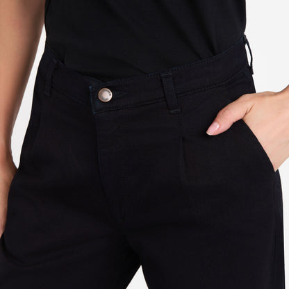 Pantalon femme large taille haute en soie - Gabi