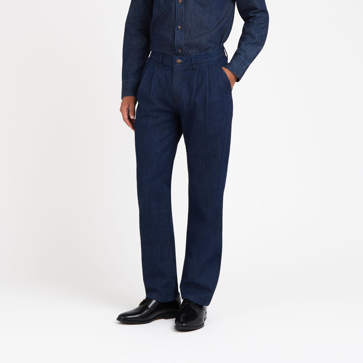 Pantalon homme plissé ajusté brut - Achille