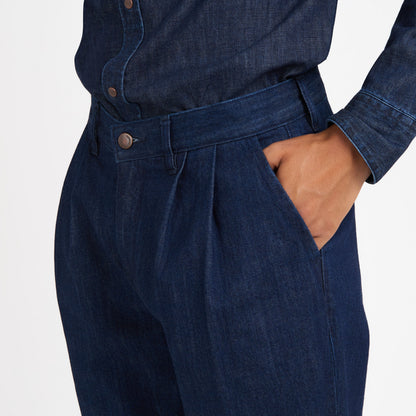 Pantalon homme plissé ajusté brut - Achille