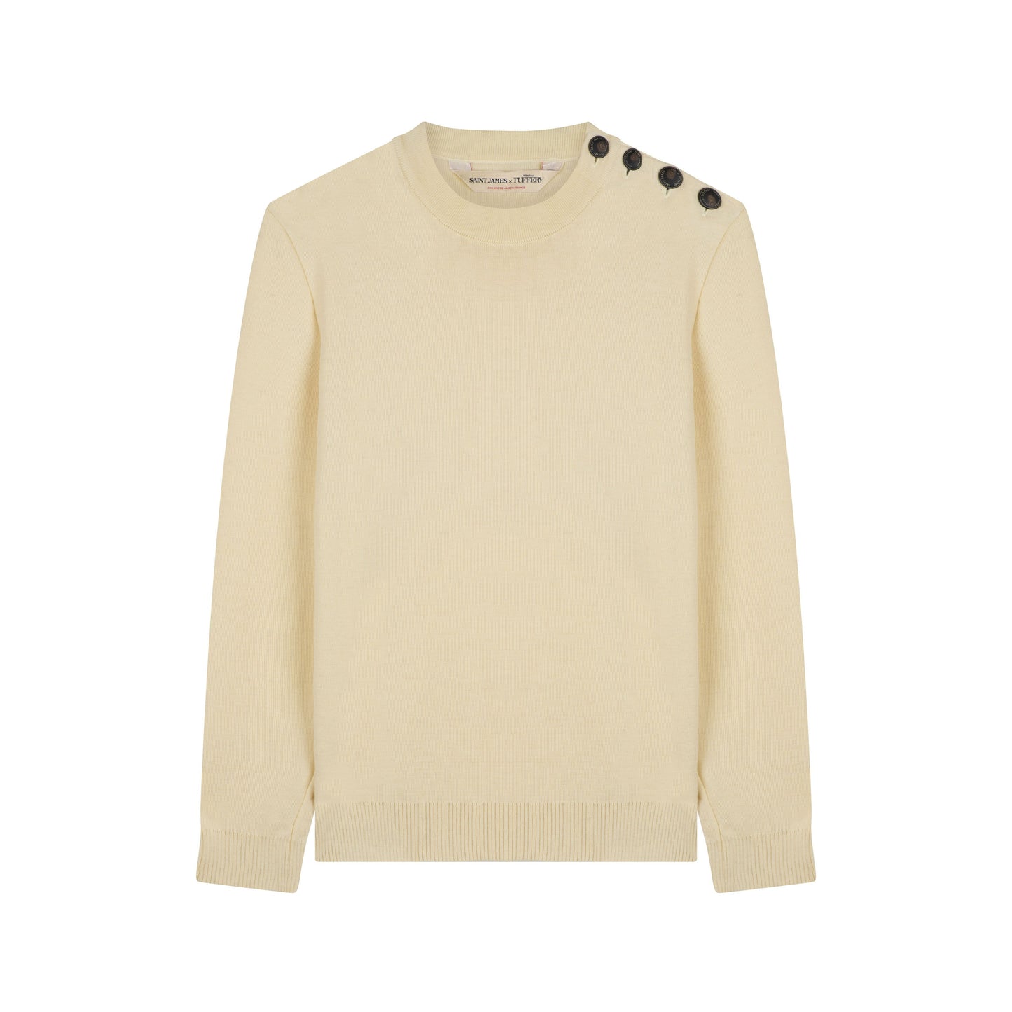 Pull homme en laine française Écru – SAINT JAMES x Atelier TUFFERY - Patrimoine