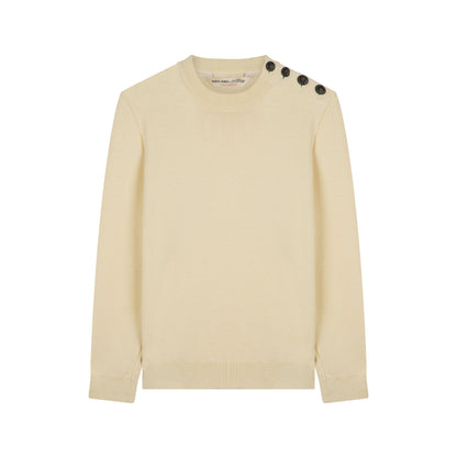 Pull homme en laine française Écru – SAINT JAMES x Atelier TUFFERY - Patrimoine