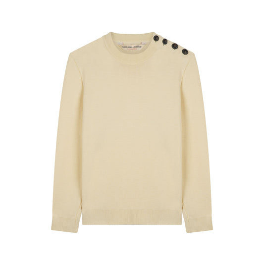 Pull homme en laine française Écru – SAINT JAMES x Atelier TUFFERY - Patrimoine