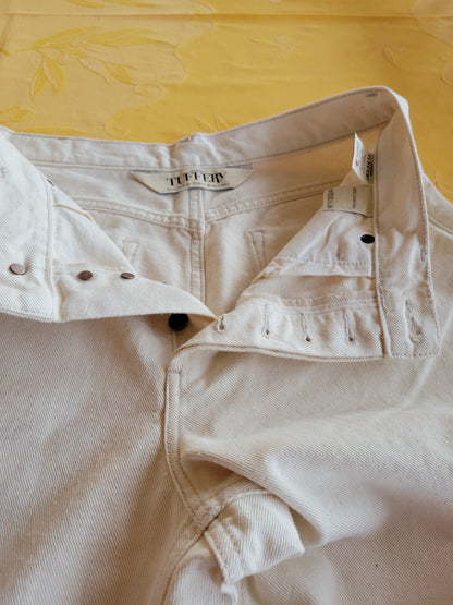 Jean femme droit taille haute Écru - Apolline