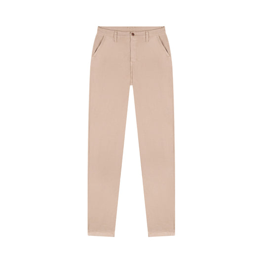 Chino femme ajusté taille haute Beige - Léonie