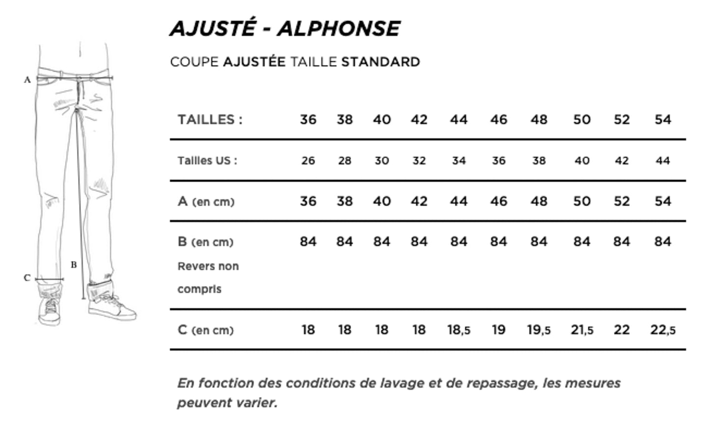Jean ajusté brut bio France Rugby – Alphonse