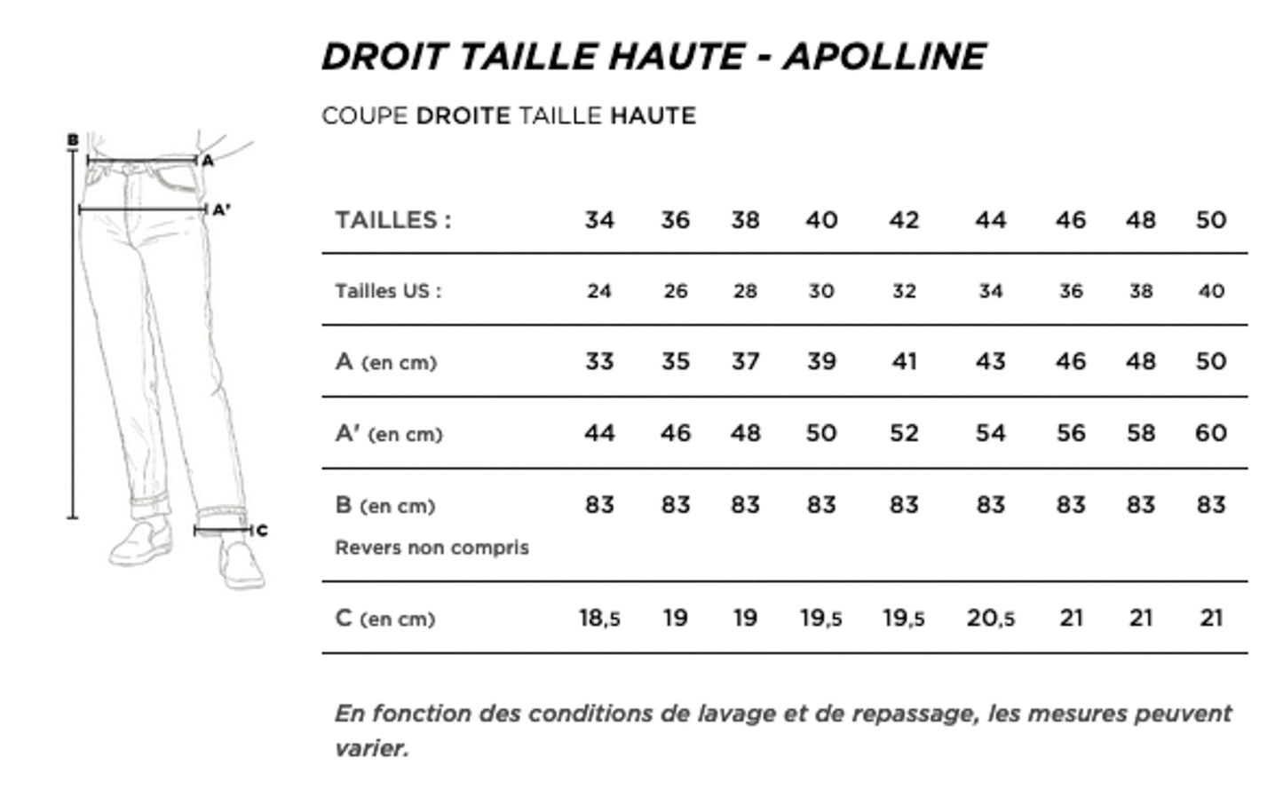 Jean droit taille haute laine – SAINT JAMES x Atelier TUFFERY – Apolline