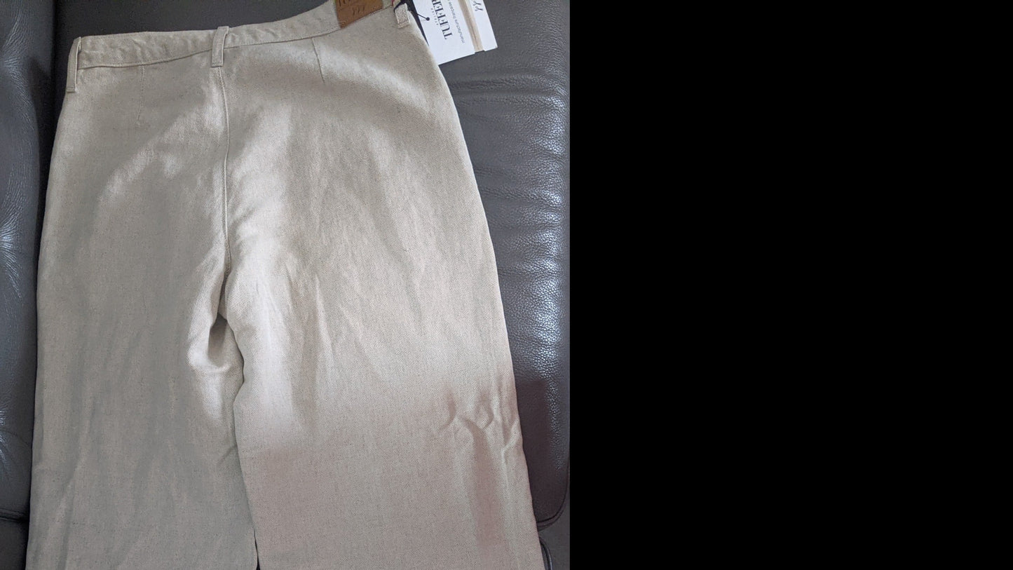 Pantalon femme droit taille haute naturel - Gabi