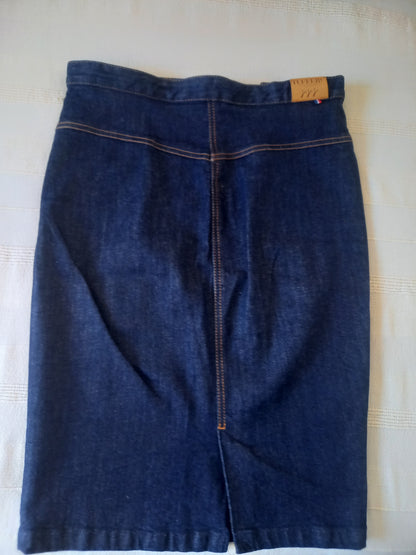 Jupe en jean crayon taille haute Coton Bio - Agathe