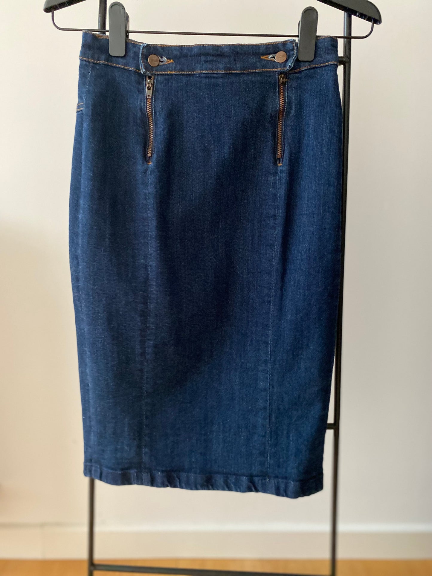 Jupe en jean crayon taille haute Coton Bio - Agathe