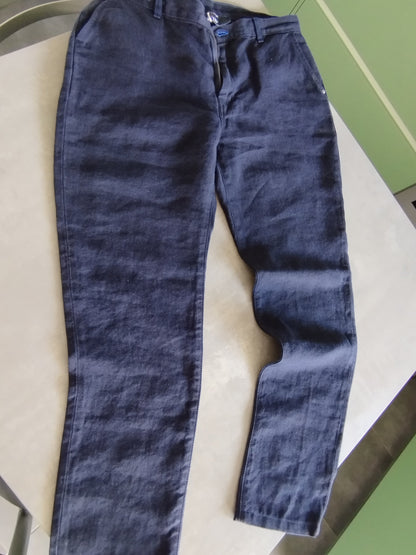 Chino ajusté taille haute Alpine 100% Lin Français - Léonie