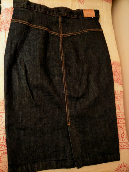 Jupe en jean crayon taille haute Coton Bio - Agathe