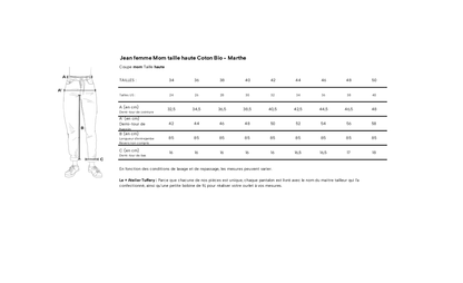 Jean mom taille haute Coton Bio - Marthe