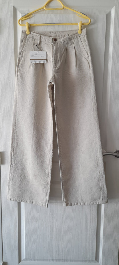 Pantalon femme droit taille haute Chanvre Naturel - Gabi