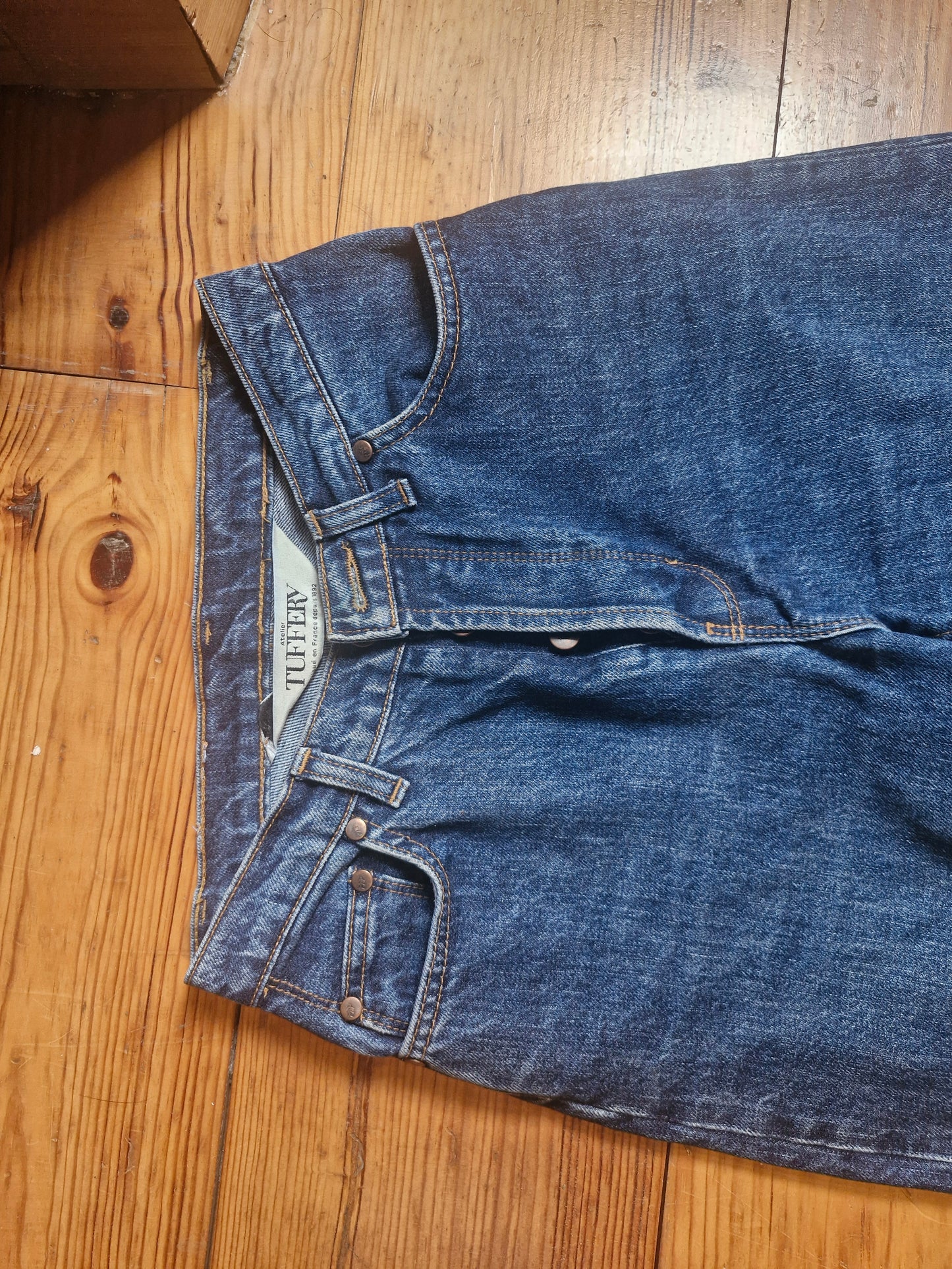 Jean droit taille haute stonewashed - Apolline