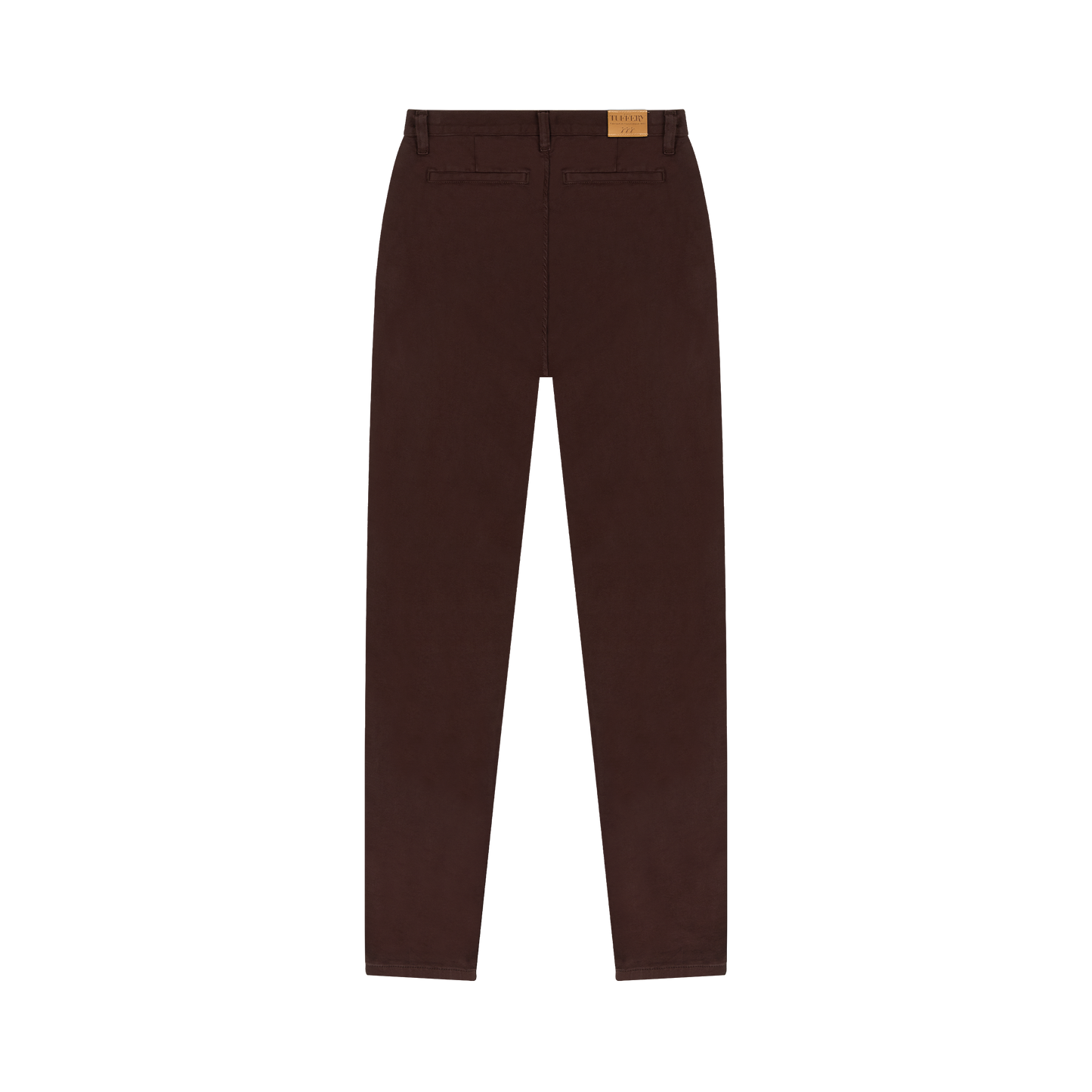 Chino femme ajusté taille haute Marron - Léonie