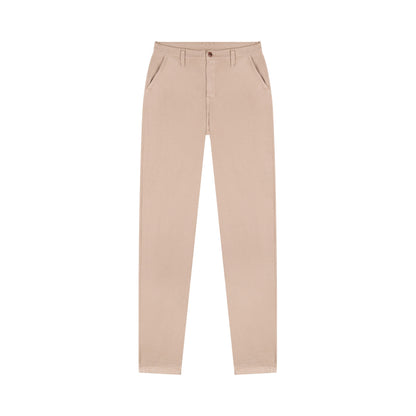 Chino femme ajusté taille haute Beige - Léonie