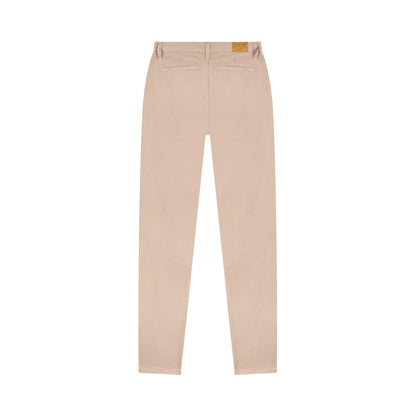 Chino femme ajusté taille haute Beige - Léonie