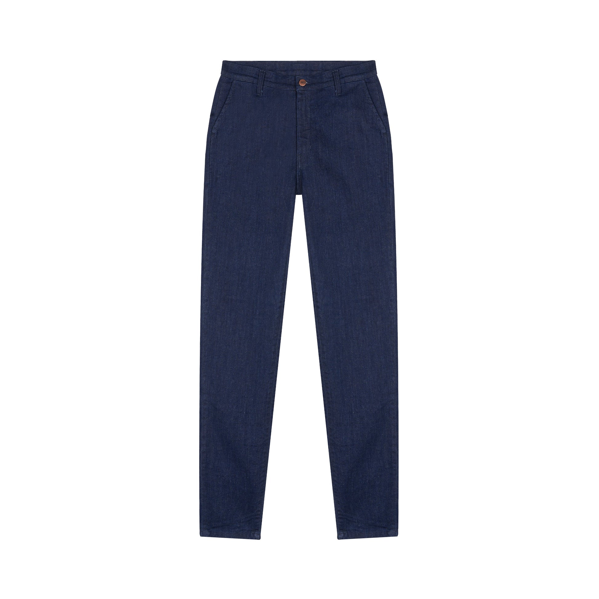 Chino ajusté taille haute Brut Coton Bio - Léonie