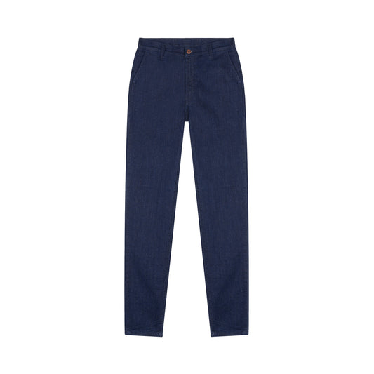 Chino ajusté taille haute Brut Coton Bio - Léonie