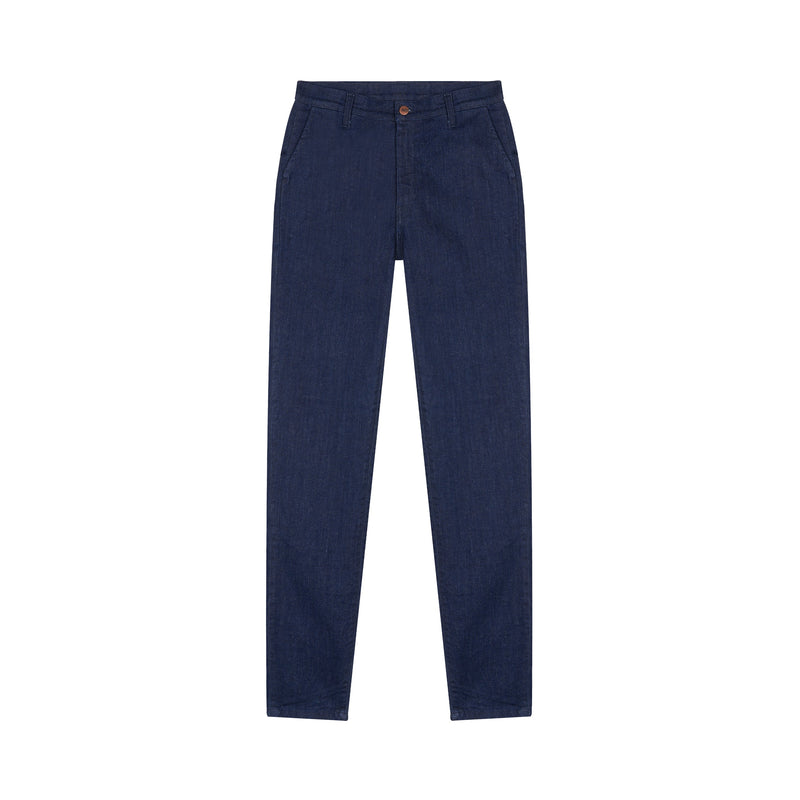 Chino ajusté taille haute Brut Coton Bio - Léonie