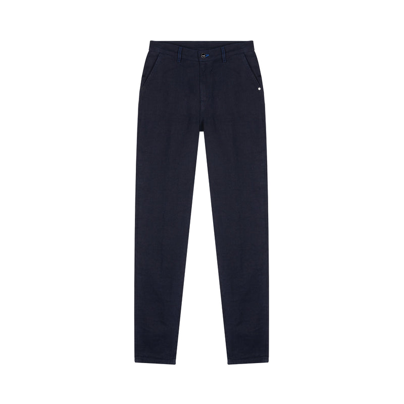 Chino ajusté taille haute Alpine 100% Lin Français - Léonie