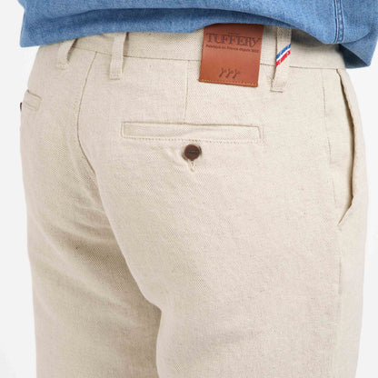Chino homme droit ajusté Chanvre Naturel - Ernest