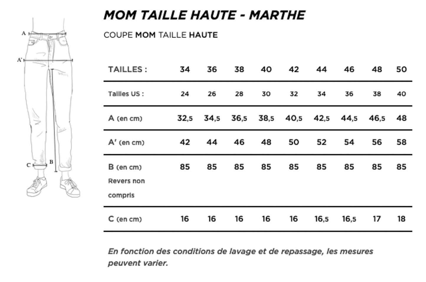 Jean mom taille haute Coton Bio - Marthe
