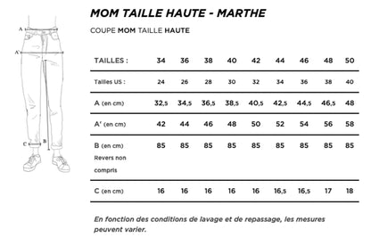 Jean mom taille haute Coton Bio - Marthe