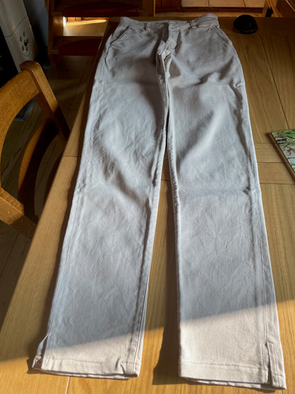 Chino femme ajusté taille haute Beige - Léonie