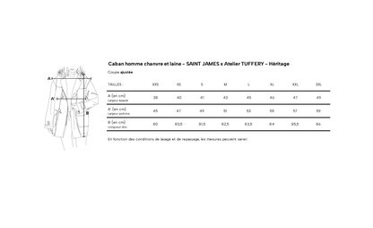 Caban homme chanvre et laine – SAINT JAMES x Atelier TUFFERY – Héritage